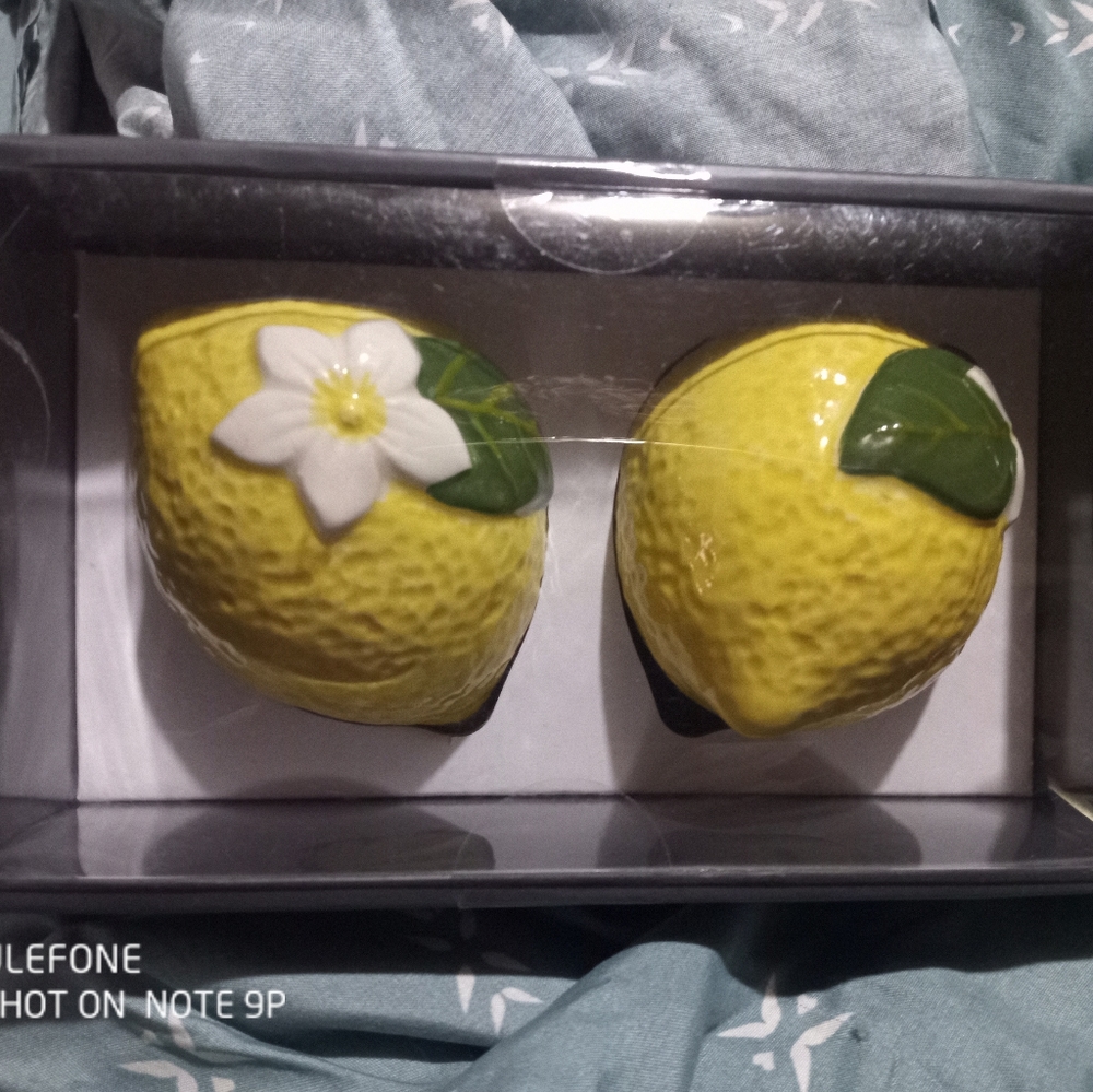 Martha Stewart Collection Rare Hello Sunshine Lemon Salt & Pepper Shakers